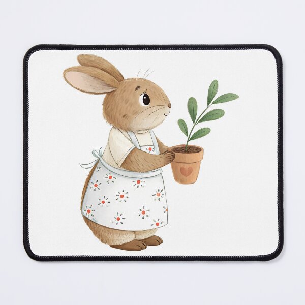 Item preview, A0671 Woodland Green Thumb gardening clipart for kids, forest animal illustrations, high-resolution nature art, transparent background designed and sold by angieart68.