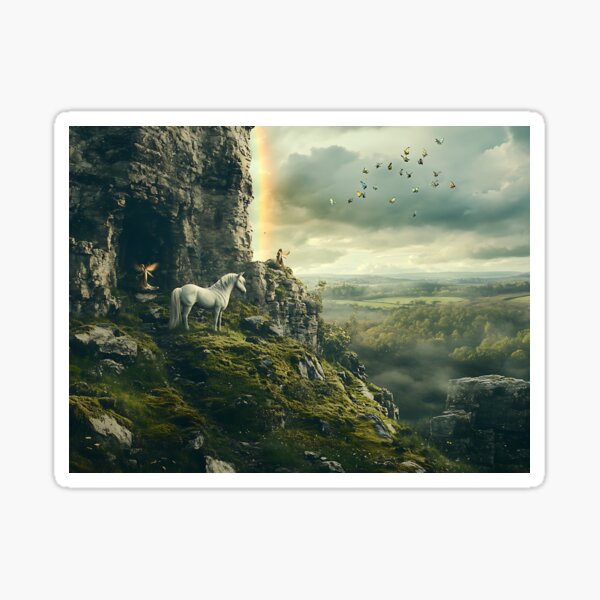 Unicorn Mountain by Classic Visions Gallery Sticker
