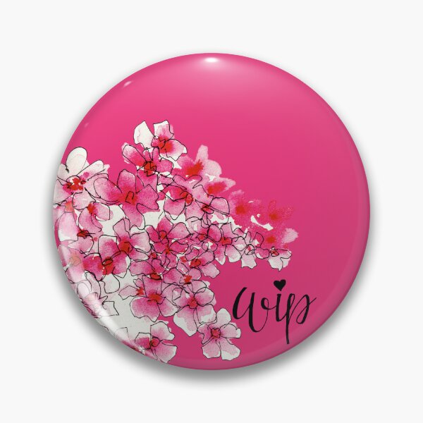 Artikelvorschau, Blumen Aquarell Stift Handlettering Rosa WIP Illustration entworfen und verkauft von Jaana Day.