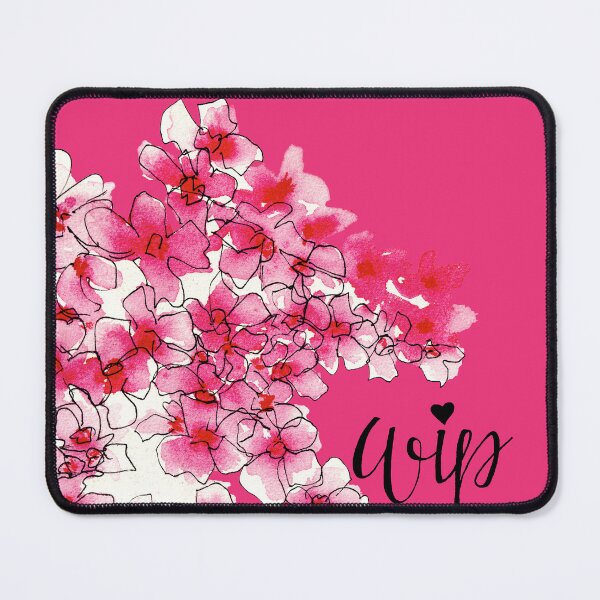 Item preview, Flowers Watercolour Pen Hand Lettering Pink WIP Illustration designed and sold by Jaana Day.