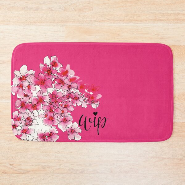 Item preview, Flowers Watercolour Pen Hand Lettering Pink WIP Illustration designed and sold by Jaana Day.