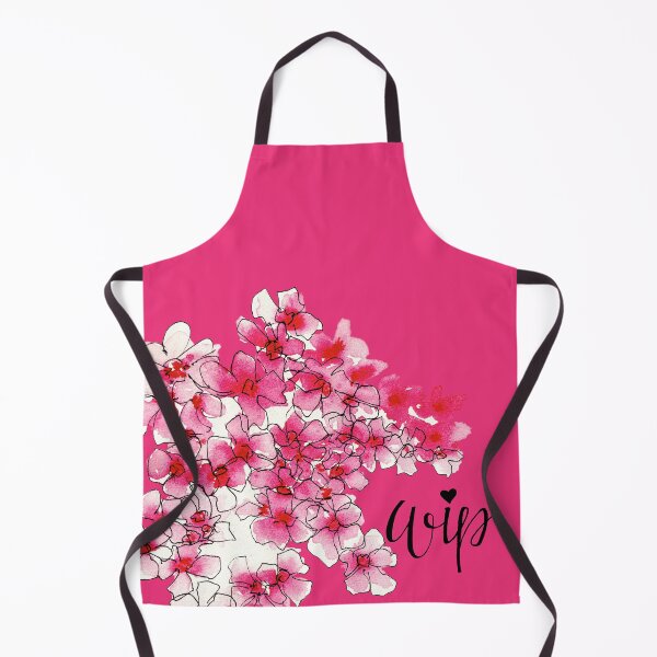 Item preview, Flowers Watercolour Pen Hand Lettering Pink WIP Illustration designed and sold by Jaana Day.
