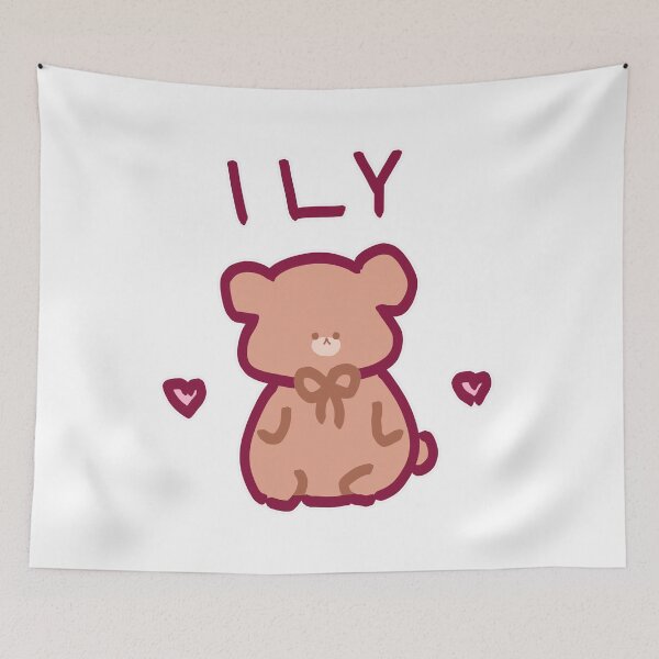 Item preview, Cute Shy Brown Bear saying ILY designed and sold by Whimsy by Fifi.