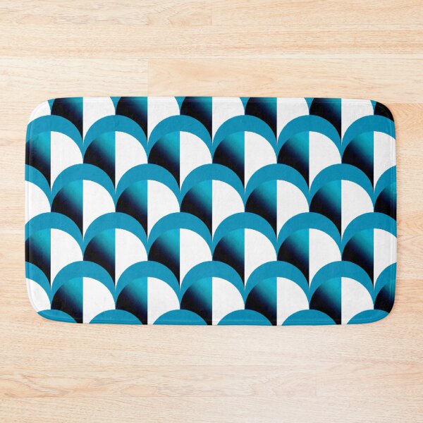 Item preview, Art Deco Blue And White Half Fan Pattern designed and sold by DEC02.