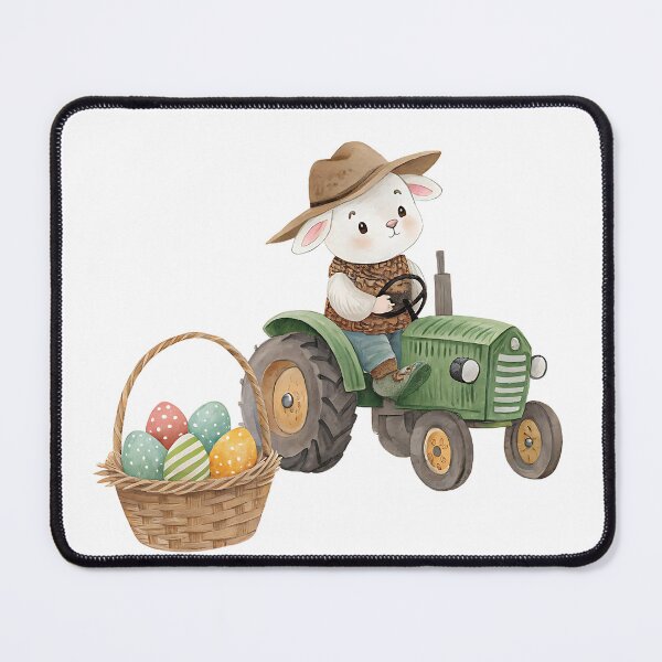 Item preview, A0676 Easter Tractor Journey  Easter tractor clipart, spring holiday illustrations, cute bunny driving tractor, festive designed and sold by angieart68.