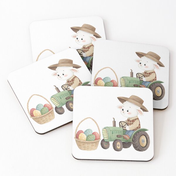 Item preview, A0676 Easter Tractor Journey Easter Tractor Journey, Easter tractor clipart, spring holiday illustrations, cute bunny driving tractor, festive designed and sold by angieart68.