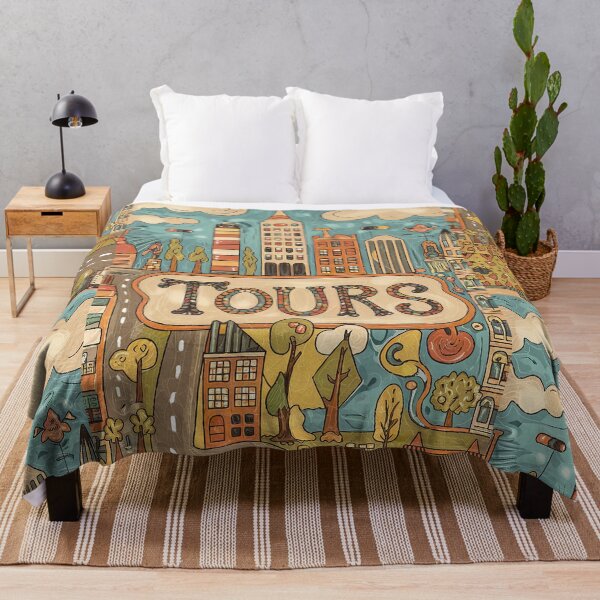 Item preview, Tours City of France Whimsical Retro Doodle Art designed and sold by Witty Shirts.