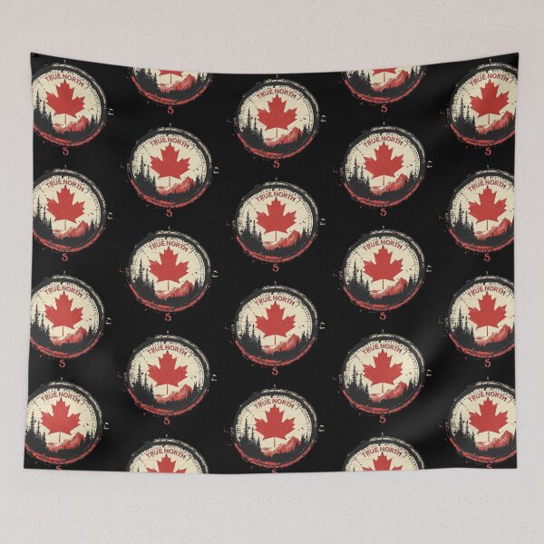 Item preview, Copy of True North Compass | O Canada (Black Pattern) designed and sold by Print-opia.