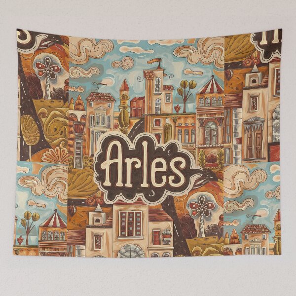Item preview, Arles City of France Whimsical Retro Doodle Art designed and sold by Witty Shirts.
