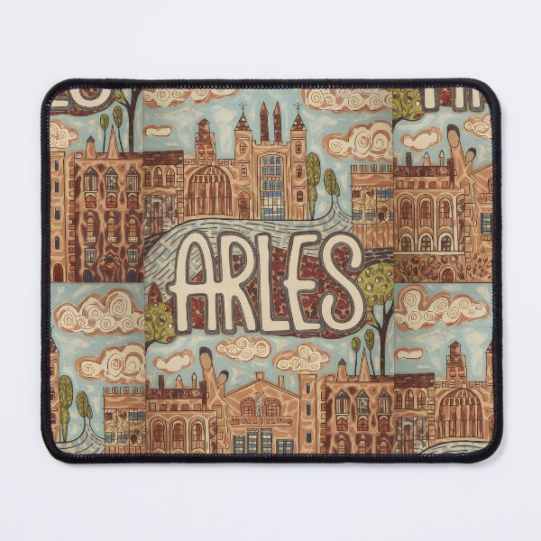 Item preview, Arles City of France Whimsical Retro Doodle Art designed and sold by Witty Shirts.