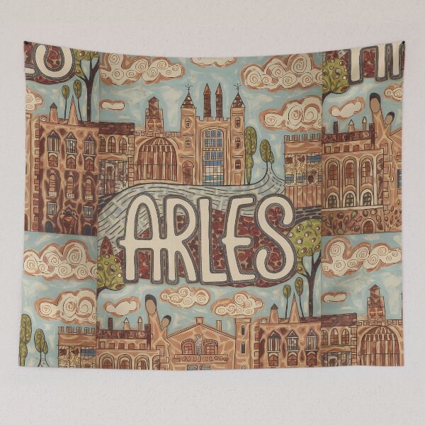 Item preview, Arles City of France Whimsical Retro Doodle Art designed and sold by Witty Shirts.