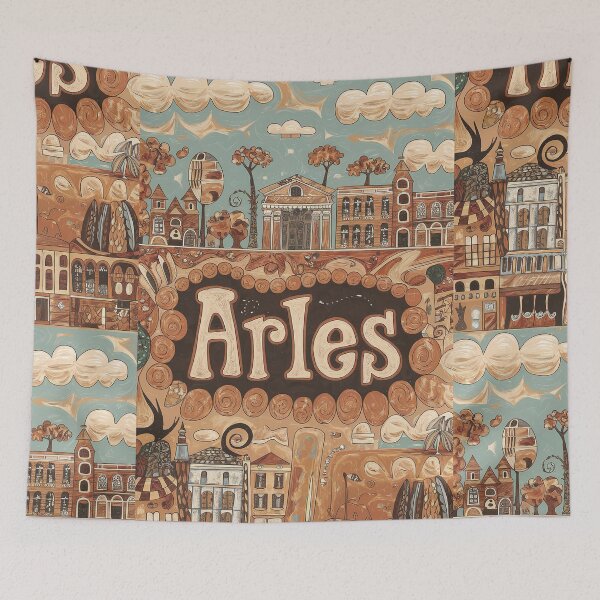 Item preview, Arles City of France Whimsical Retro Doodle Art designed and sold by Witty Shirts.