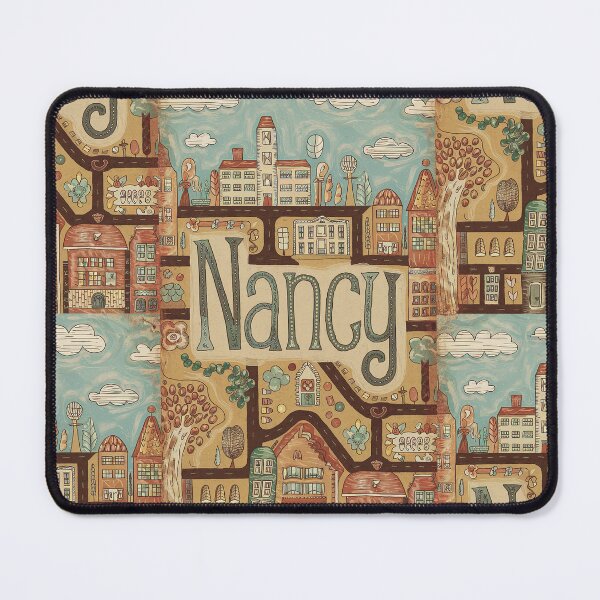 Item preview, Nancy City of France Whimsical Retro Doodle Art designed and sold by Witty Shirts.