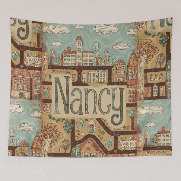 Item preview, Nancy City of France Whimsical Retro Doodle Art designed and sold by Witty Shirts.