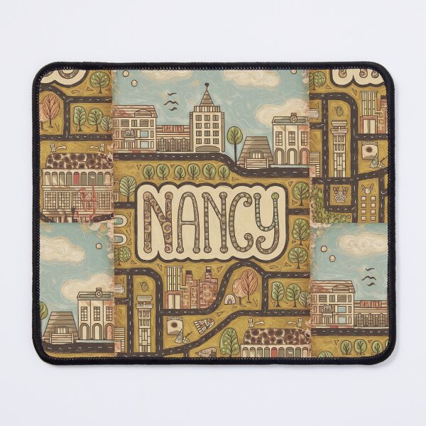 Item preview, Nancy City of France Whimsical Retro Doodle Art designed and sold by Witty Shirts.