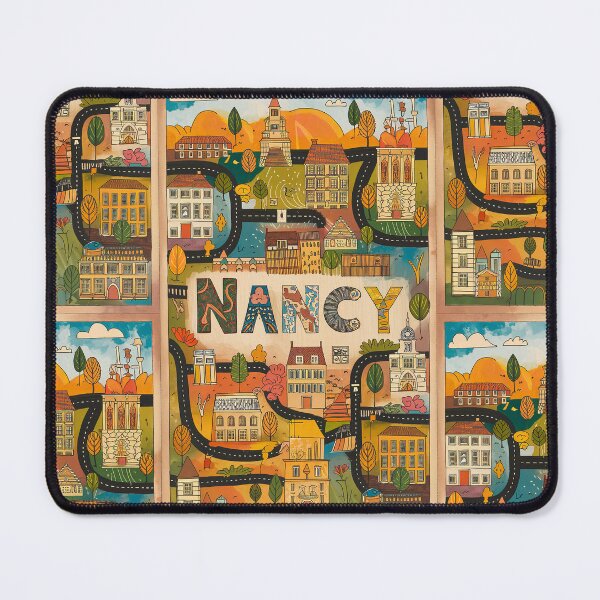 Item preview, Nancy City of France Whimsical Retro Doodle Art designed and sold by Witty Shirts.