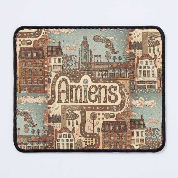 Item preview, Amiens City of France Whimsical Retro Doodle Art designed and sold by Witty Shirts.