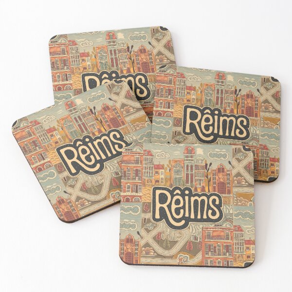 Item preview, Reims City of France Whimsical Retro Doodle Art designed and sold by Witty Shirts.