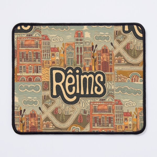 Item preview, Reims City of France Whimsical Retro Doodle Art designed and sold by Witty Shirts.