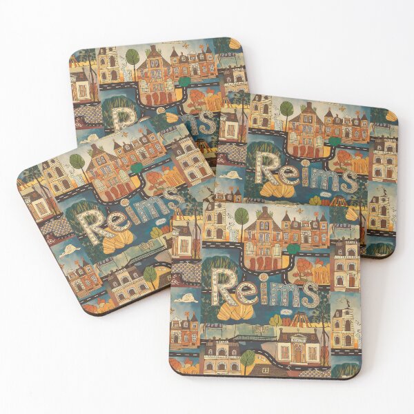 Item preview, Reims City of France Whimsical Retro Doodle Art designed and sold by Witty Shirts.