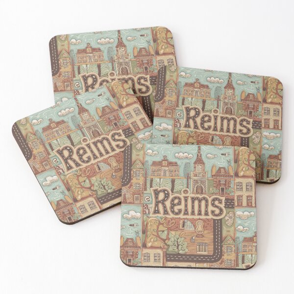 Item preview, Reims City of France Whimsical Retro Doodle Art designed and sold by Witty Shirts.