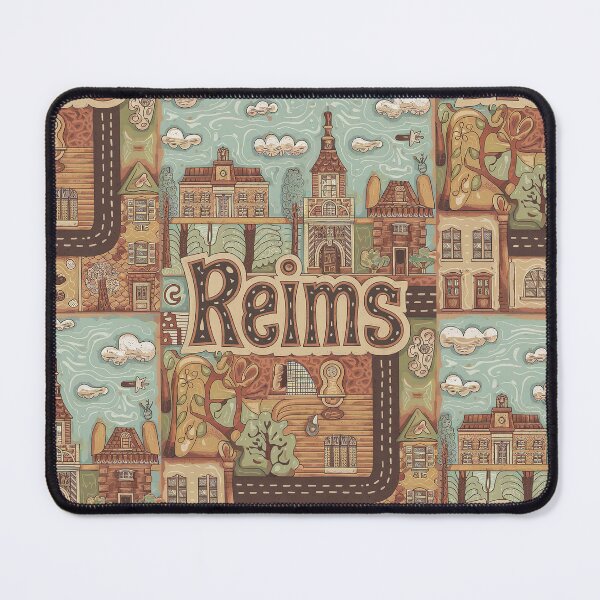 Item preview, Reims City of France Whimsical Retro Doodle Art designed and sold by Witty Shirts.