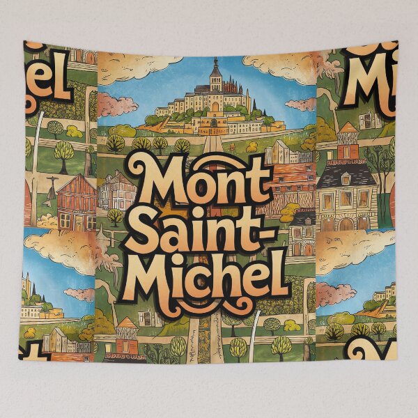 Item preview, Mont Saint-Michel City of France Whimsical Retro Doodle Art designed and sold by Witty Shirts.