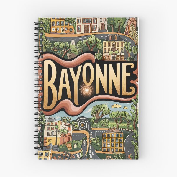 Item preview, Bayonne City of France Whimsical Retro Doodle Art designed and sold by Witty Shirts.
