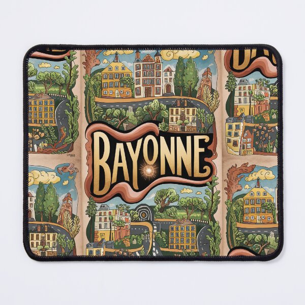 Item preview, Bayonne City of France Whimsical Retro Doodle Art designed and sold by Witty Shirts.