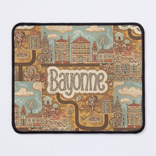 Item preview, Bayonne City of France Whimsical Retro Doodle Art designed and sold by Witty Shirts.