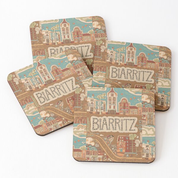 Item preview, Biarritz City of France Whimsical Retro Doodle Art designed and sold by Witty Shirts.