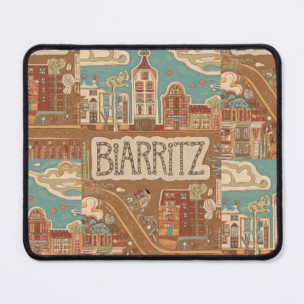 Item preview, Biarritz City of France Whimsical Retro Doodle Art designed and sold by Witty Shirts.
