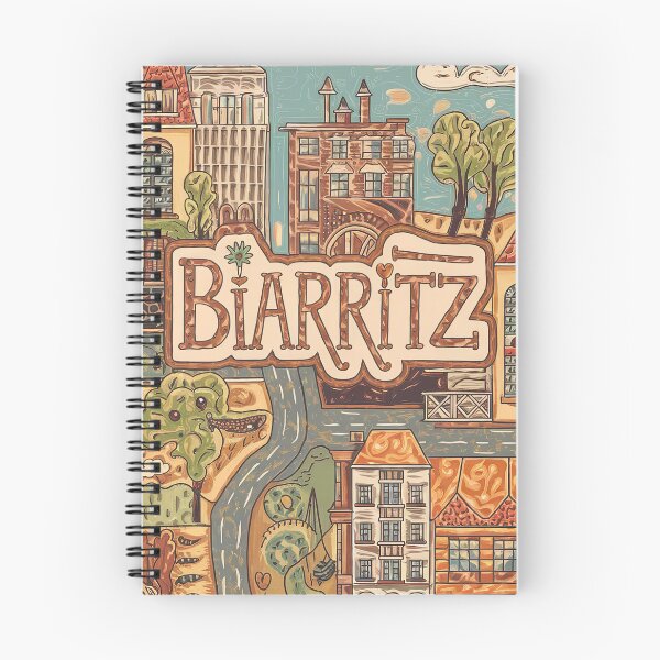 Item preview, Biarritz City of France Whimsical Retro Doodle Art designed and sold by Witty Shirts.