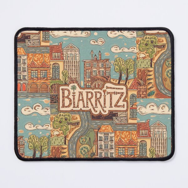 Item preview, Biarritz City of France Whimsical Retro Doodle Art designed and sold by Witty Shirts.