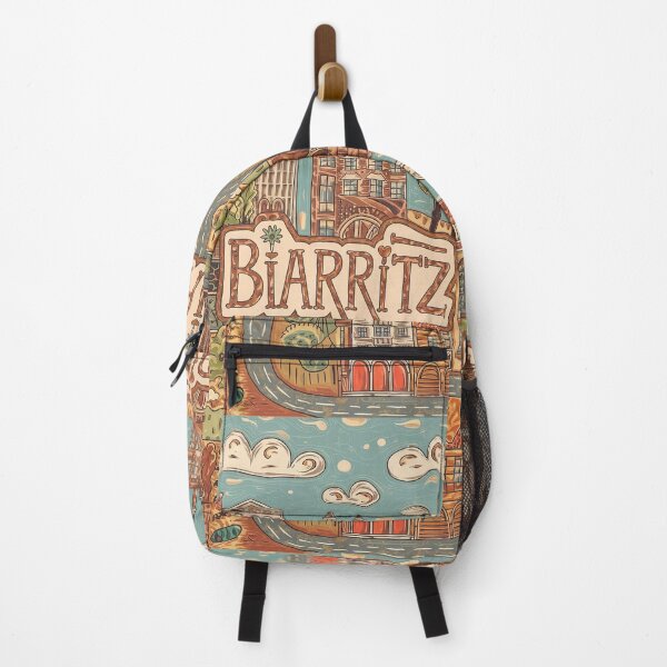 Item preview, Biarritz City of France Whimsical Retro Doodle Art designed and sold by Witty Shirts.