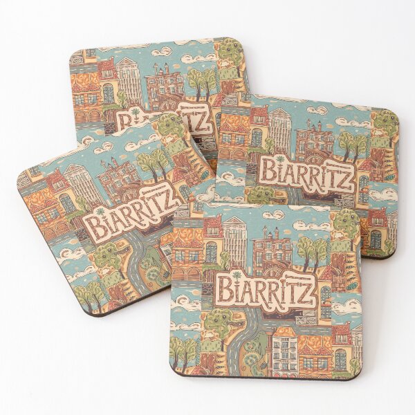 Item preview, Biarritz City of France Whimsical Retro Doodle Art designed and sold by Witty Shirts.