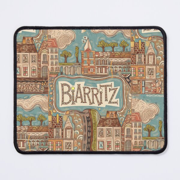 Item preview, Biarritz City of France Whimsical Retro Doodle Art designed and sold by Witty Shirts.
