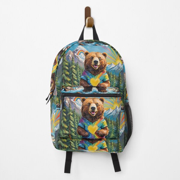 Item preview, Happy Brown Bear in Tie Dye Heart TShirt in Forest designed and sold by Yogibear & Rachelle .