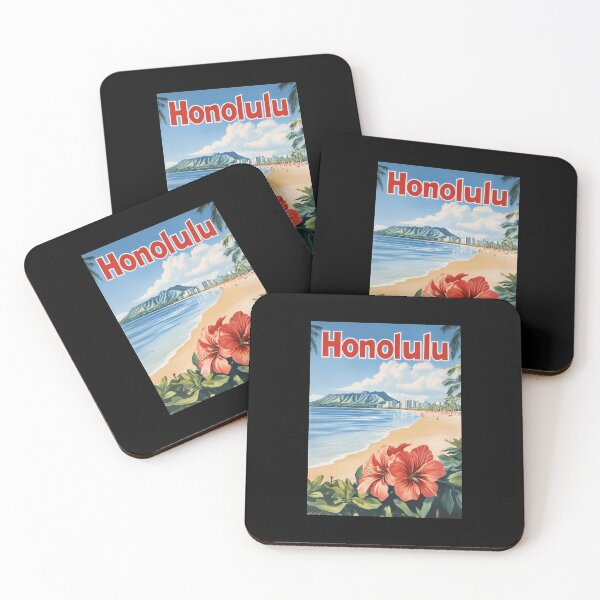 Item preview, Vintage Honolulu Travel Poster designed and sold by Boddicca.