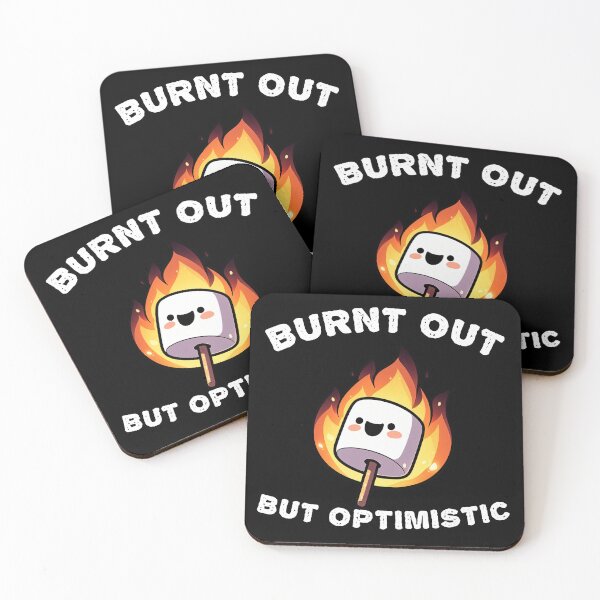 Item preview, Burnt Out But Optimistic designed and sold by Funny Vintage Stickers And T-Shirts.