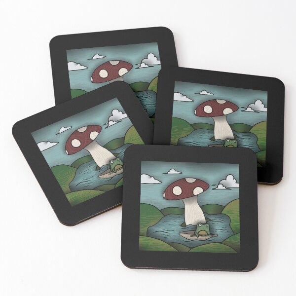 Item preview, Gothic Frog Canoeing Under Mushroom designed and sold by Evie Nevada.
