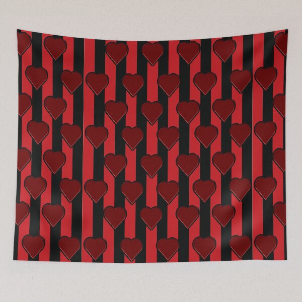 Item preview, Red Valentine Heart-black-red  pattern 25 designed and sold by StudioViArt.