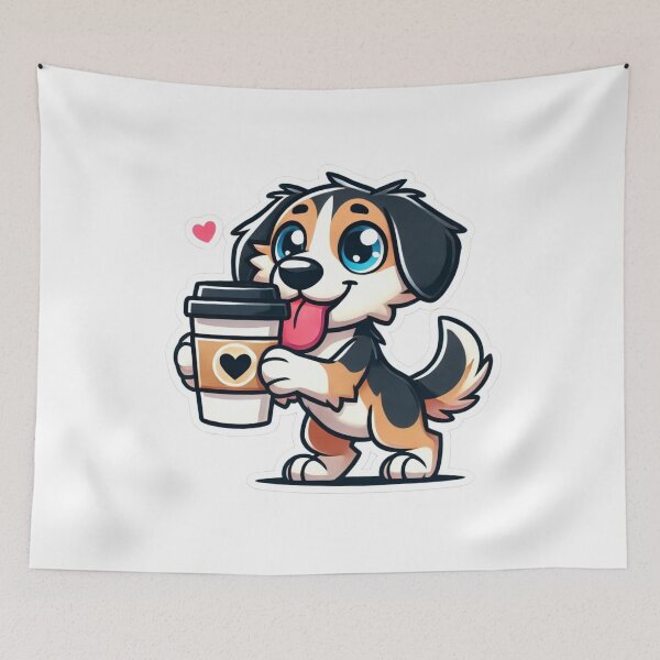 Item preview, ☕ Drever & Coffee – Cute Dog Lover Design designed and sold by DoodleWoofs.