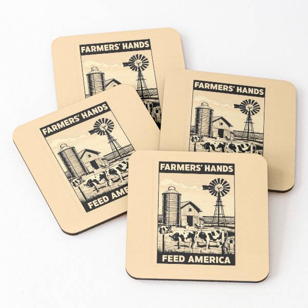 Item preview, Farmers' Hands Feed America Black Cows Brown Fields Barn designed and sold by SplashTastic.