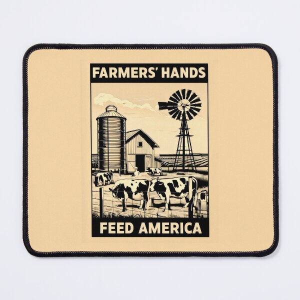 Item preview, Farmers' Hands Feed America Black Cows Brown Fields Barn designed and sold by SplashTastic.