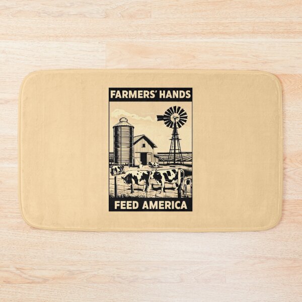 Item preview, Farmers' Hands Feed America Black Cows Brown Fields Barn designed and sold by SplashTastic.