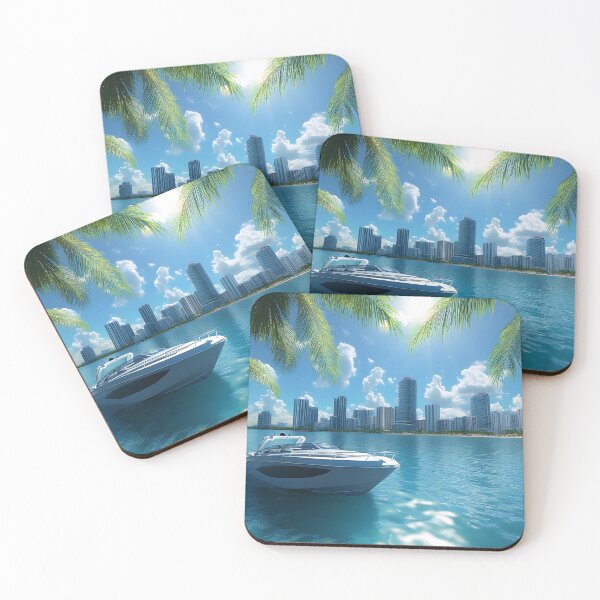 Item preview, Vibrant Cityscape with Boat on Clear Water designed and sold by Artessie.