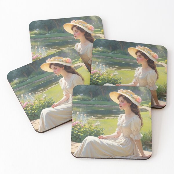 Artikelvorschau, Timeless Repose: Victorian Woman in a Garden by the Pond entworfen und verkauft von BlareBlare.