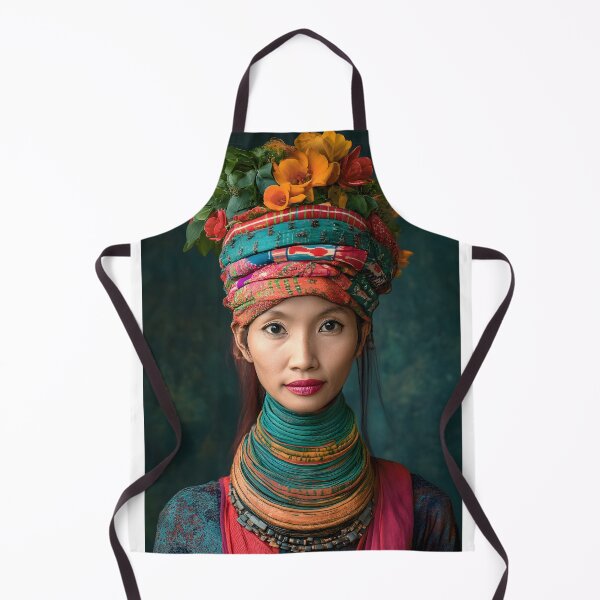 Item preview, Stunning Portrait with Colorful Floral Headdress designed and sold by Artessie.