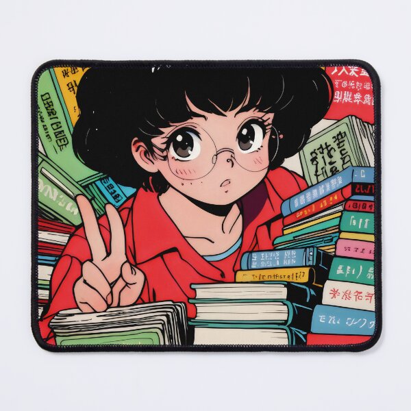 Item preview, Focused Study Amidst Red Books and Chinese Characters designed and sold by SplashTastic.